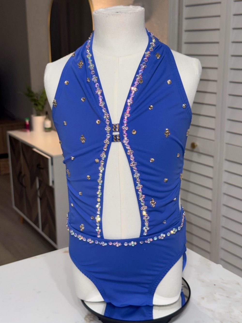 Semi Custom Royal Blue Dance Costume Leotard - 2nd Skin Ch XS